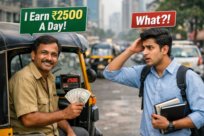 Mumbai Auto Driver Earnings Shock BTech Graduate Mumbai Auto Driver Earnings Shock BTech Graduate
